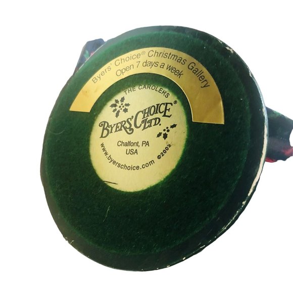 Byers Choice Lmtd Caroler Country Blond Woman with Bun Floral Dress Blue Red Chr - Picture 5 of 5